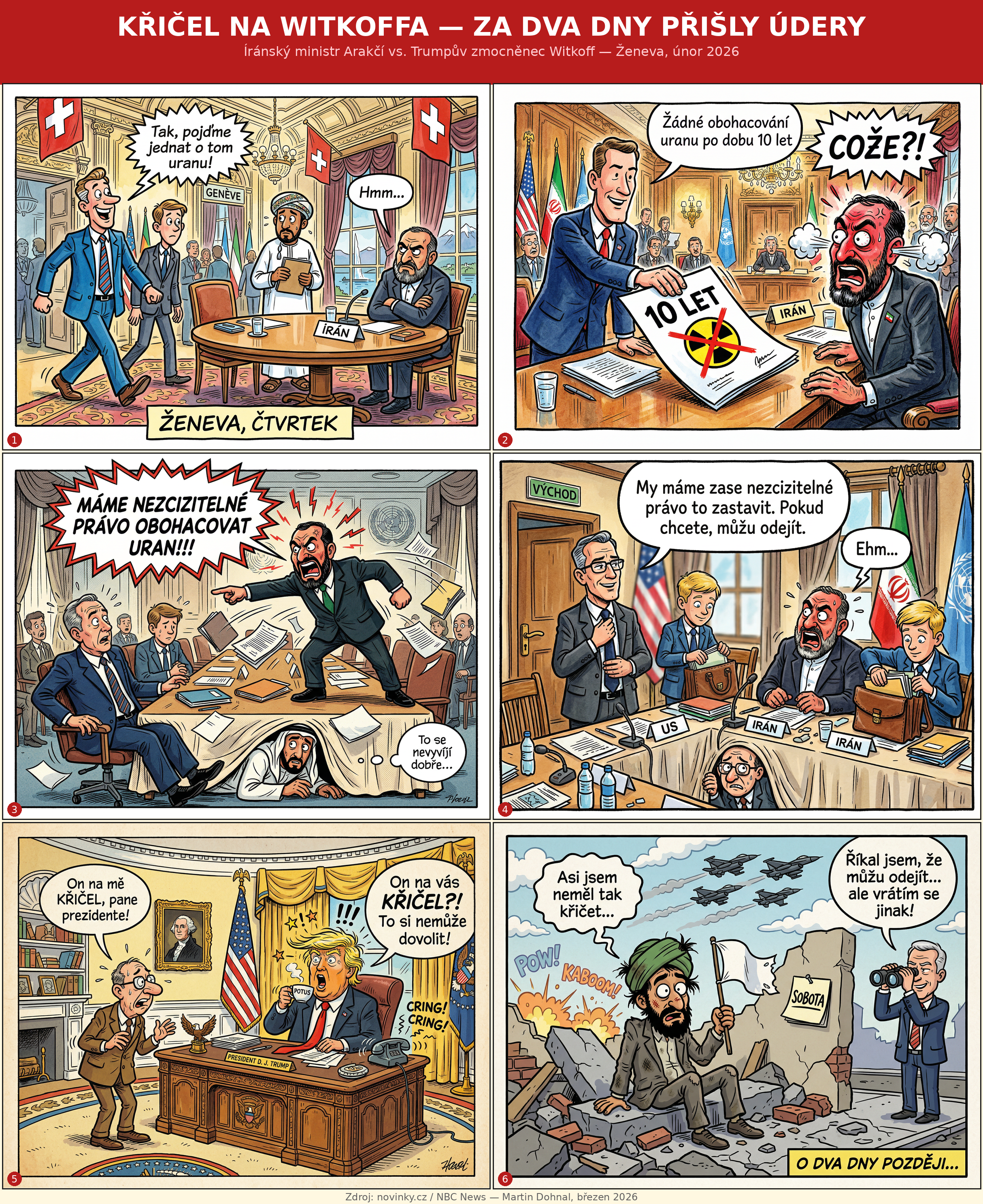 Íránský ministr při jednání křičel na Witkoffa. Za dva dny přišly americké údery