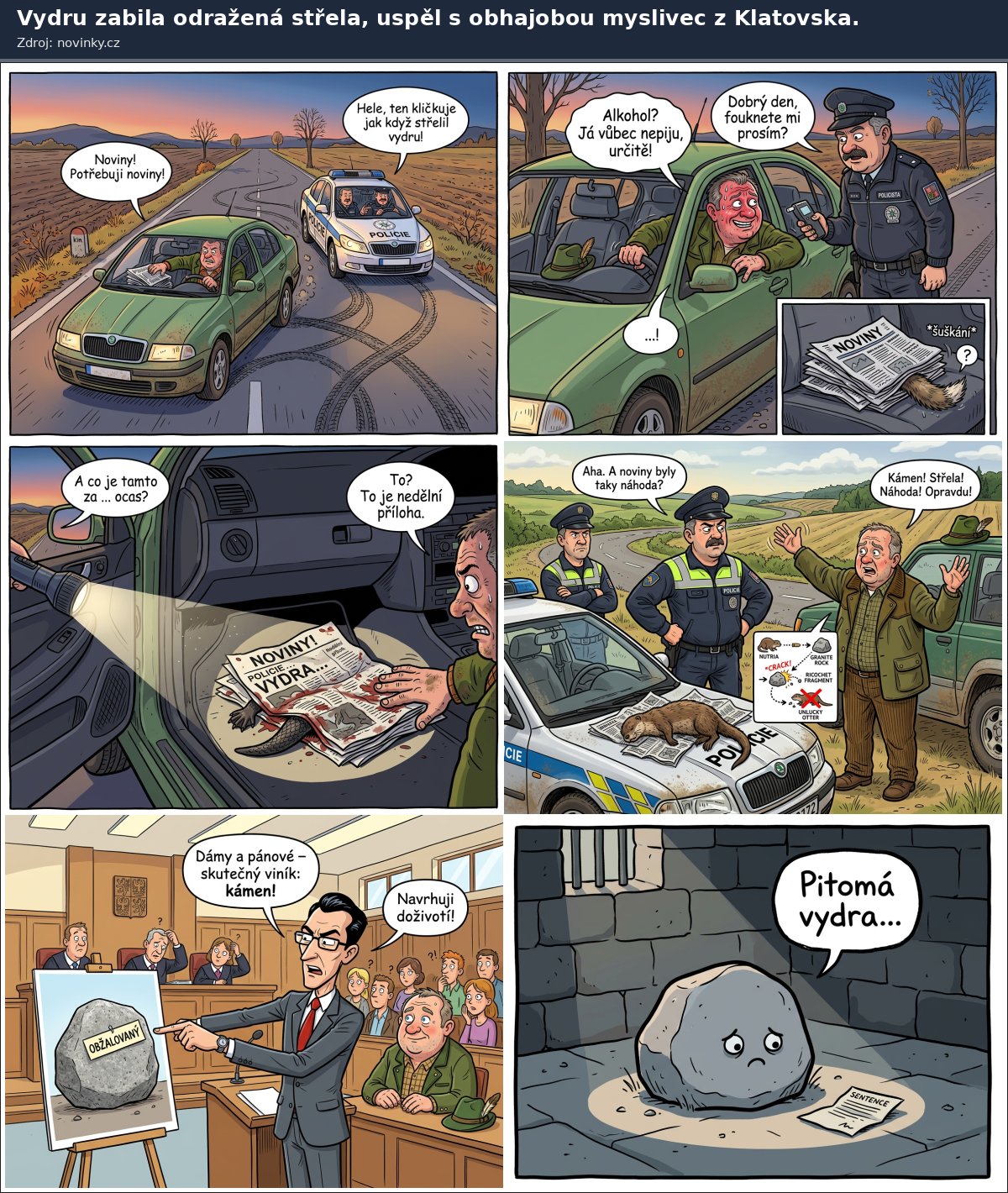 Vydru zabila odražená střela, uspěl s obhajobou myslivec z Klatovska.